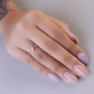 Anel de Prata com Citrino - 67806