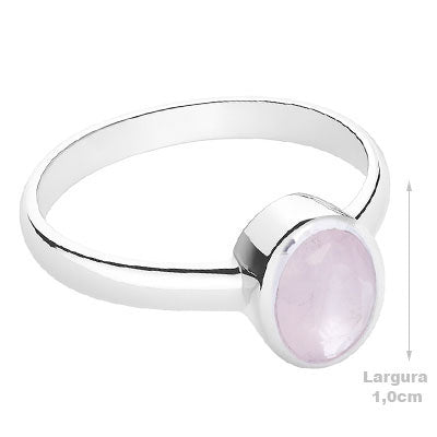 Anel de Prata com Quartzo Rosa - 67812