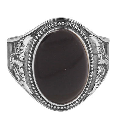 Anel de Prata Águia com Ágata - 67821