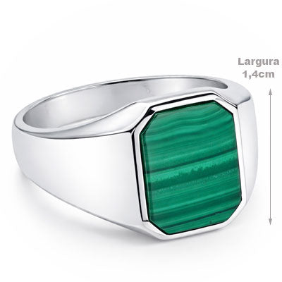 Anel de Prata com Malaquita - 67828