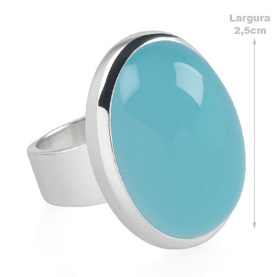 Anel de Prata com Calcedônia - 67830