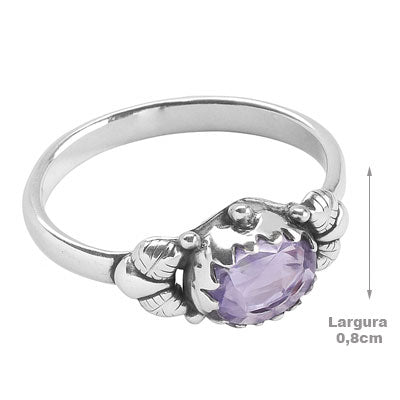 Anel de Prata com Ametista - 67831