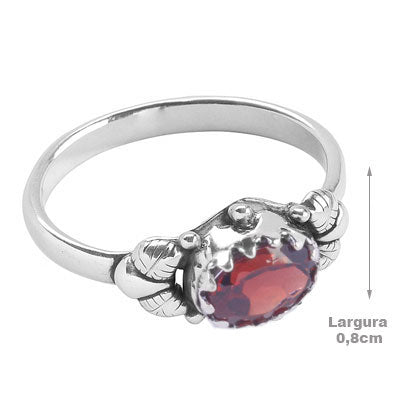 Anel de Prata com Granada- 67832