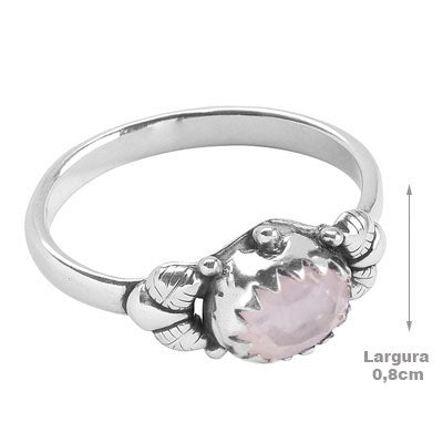 Anel de Prata com Quartzo Rosa - 67834