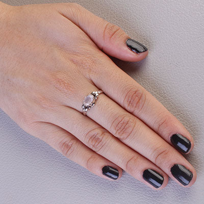 Anel de Prata com Quartzo Rosa - 67834