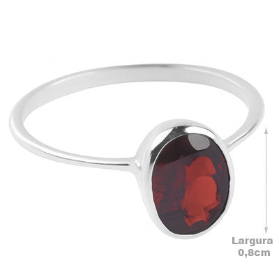 Anel de Prata com Granada - 67853