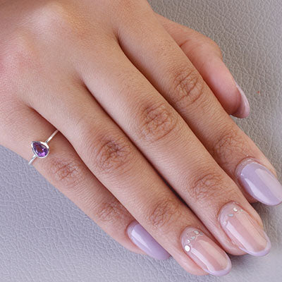 Anel de Prata com Ametista - 67856