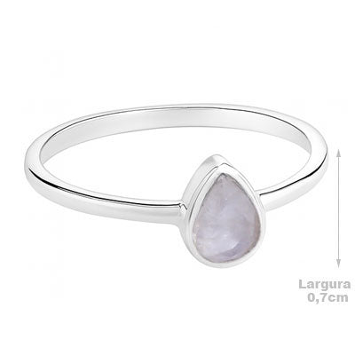 Anel de Prata com Pedra da Lua - 67857