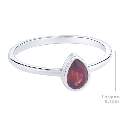 Anel de Prata com Granada - 67860