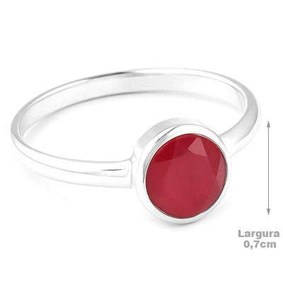 Anel de Prata com Rubi - 67862