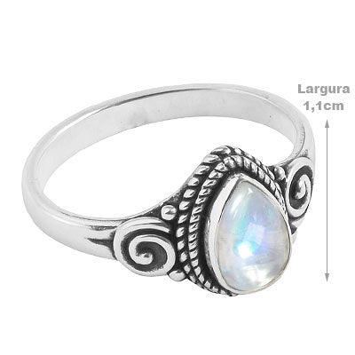 Anel de Prata com Pedra da Lua - 67864