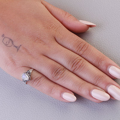 Anel de Prata com Pedra da Lua - 67864