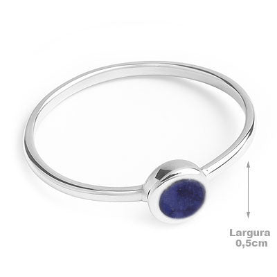 Anel de Prata com Safira - 67874