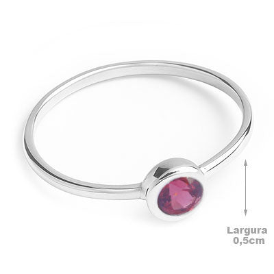 Anel de Prata com Granada - 67875