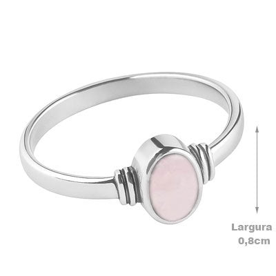 Anel de Prata com Quartzo Rosa - 67889