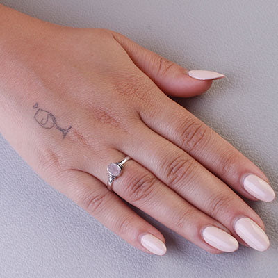 Anel de Prata com Quartzo Rosa - 67889