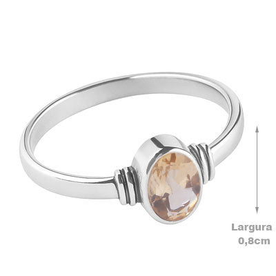 Anel de Prata com Citrino - 67890