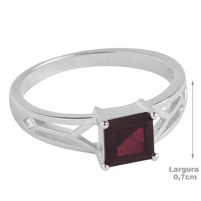 Anel de Prata com Granada - 67897