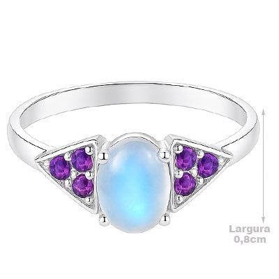 Anel de Prata com Pedras - 67923