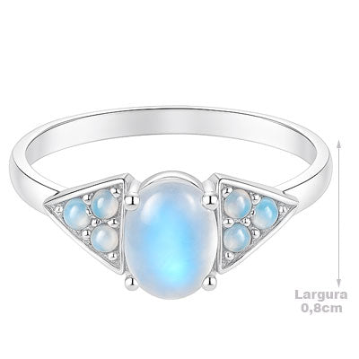 Anel de Prata Pedra da Lua - 67924
