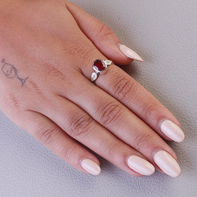 Anel de Prata com Rubi - 67928