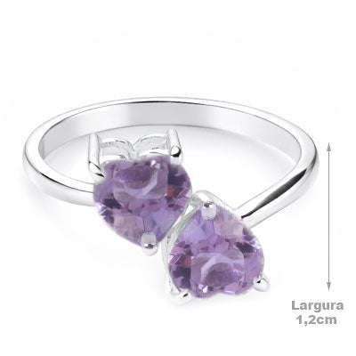 Anel de Prata com Ametista - 67931