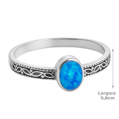 Anel de Prata com Opala - 67938