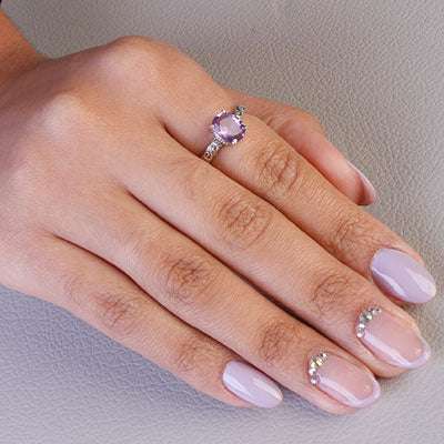 Anel de Prata com Ametista - 67939