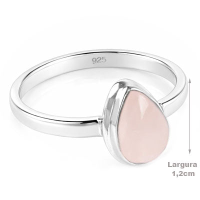 Anel de Prata com Quartzo Rosa - 67943