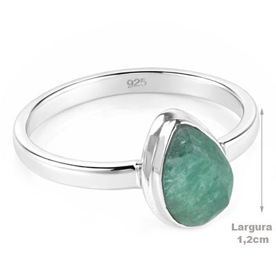 Anel de Prata com Esmeralda - 67944