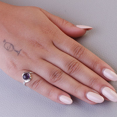 Anel de Prata com Ametista - 67948