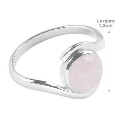 Anel de Prata com Quartzo Rosa - 67949