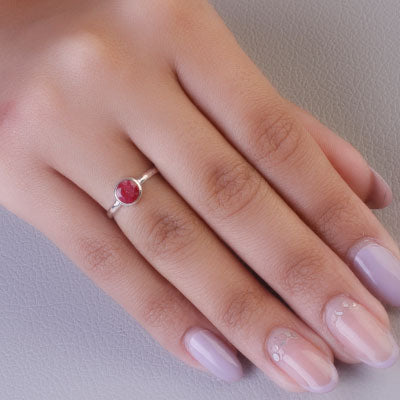 Anel de Prata com Rubi - 67954