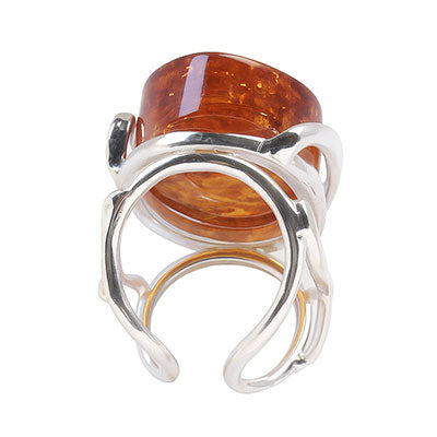 Anel de Prata com Âmbar - 67956