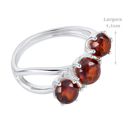 Anel de Prata com Âmbar - 67957