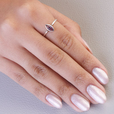 Anel de Prata com Ametista - 67960