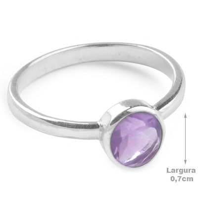 Anel de Prata com Ametista - 67861