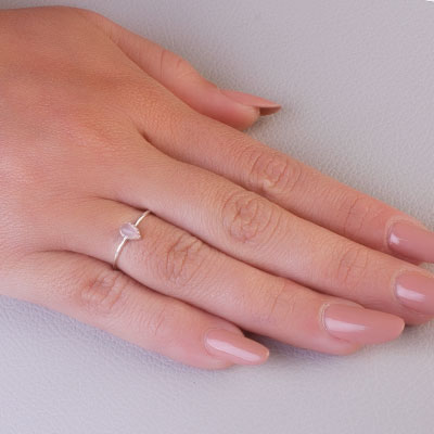 Anel de Prata com Quartzo Rosa - 67965