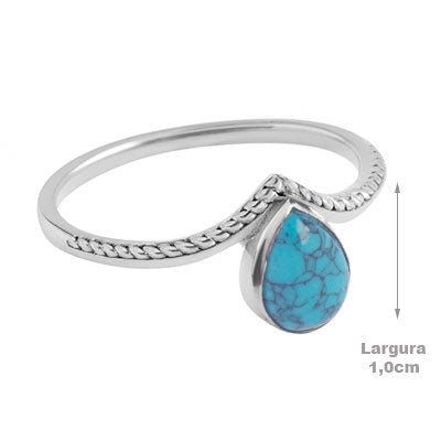 Anel de Prata com Turquesa - 67968