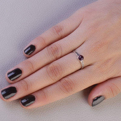 Anel de Prata com Ametista - 67970