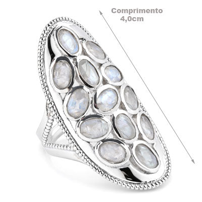 Anel de Prata com Pedra da Lua - 67977