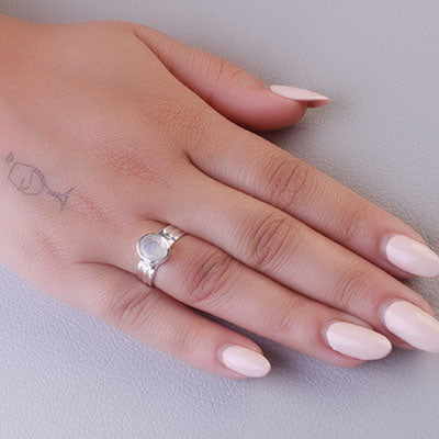 Anel de Prata com Pedra da Lua - 67987