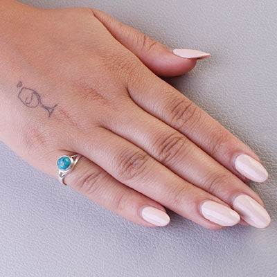 Anel de Prata com Turquesa - 67991