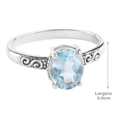 Anel de Prata com Topázio - 67995