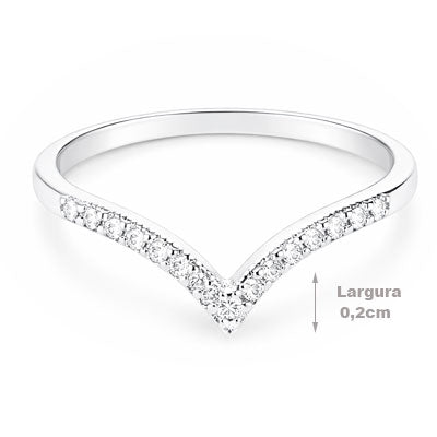 Anel de Prata com Zircônias - 68035