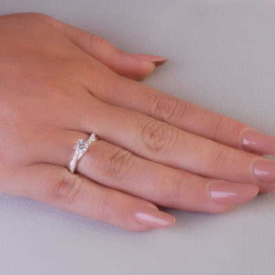 Anel de Prata Solitário - 68036