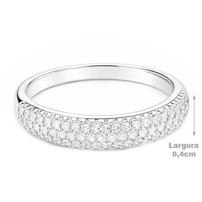 Anel de Prata com Zircônias - 68053