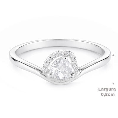 Anel de Prata com Zircônia - 68063