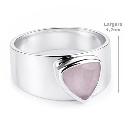 Anel de Prata com Quartzo Rosa - 68072
