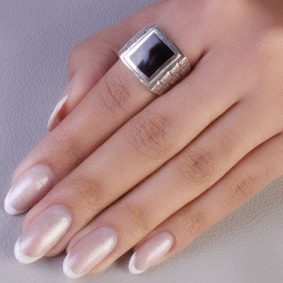 Anel de Prata com Ágata - 68081